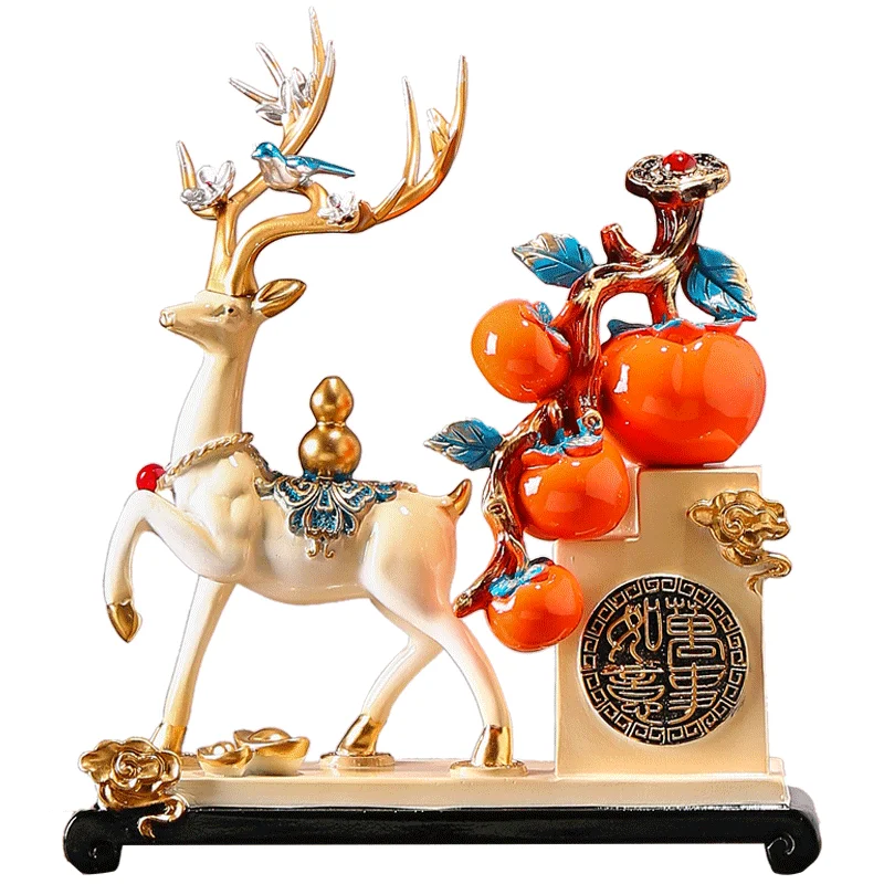 

Ruyi persimmon ornaments, living room, porch, home, fortune attracting deer decorations