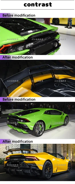 Dry Carbon Fiber Rear Spoiler For Lamborghini Evo Rwd Spyder Cc