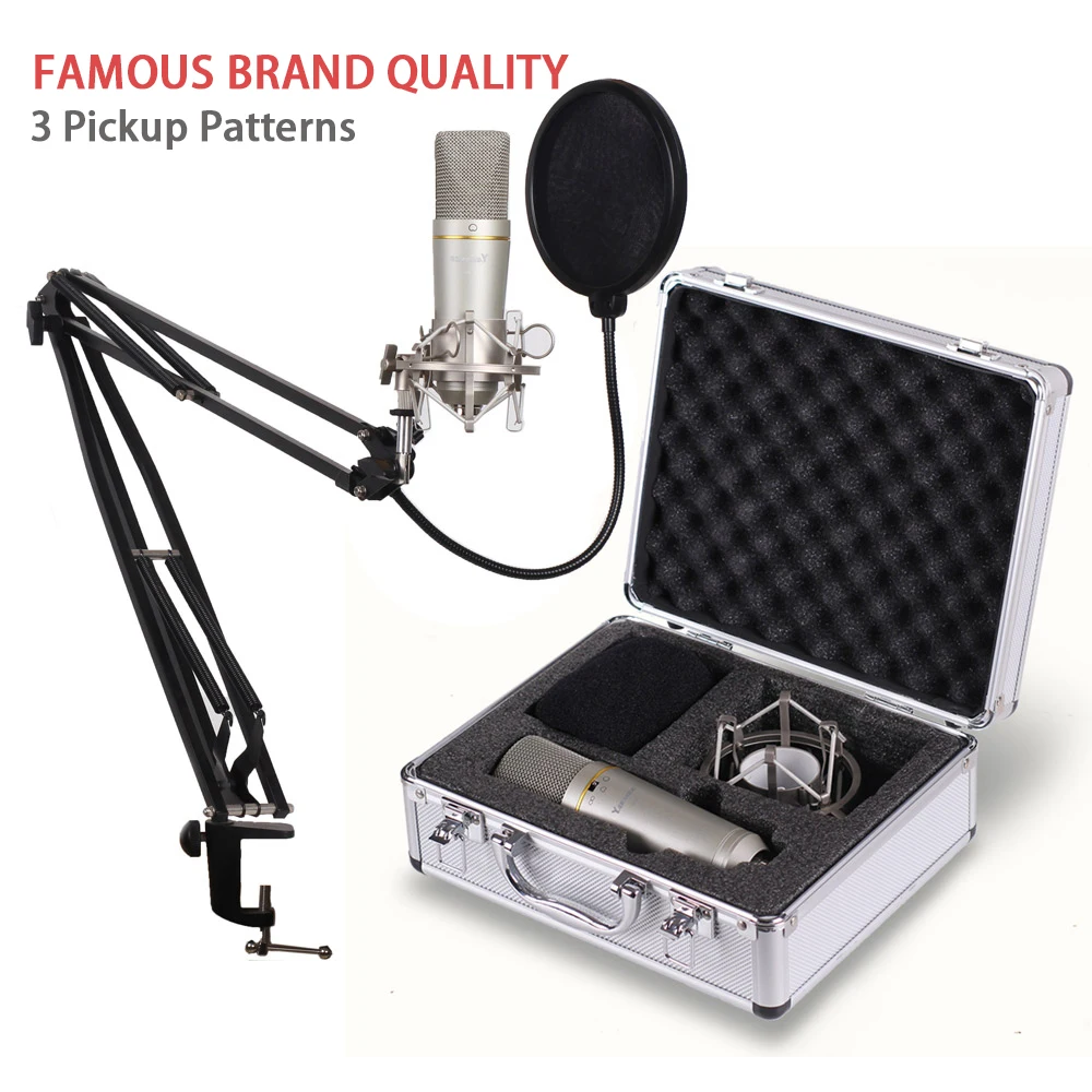 

Top Quality wired professional condenser recording microphone with XLR connection