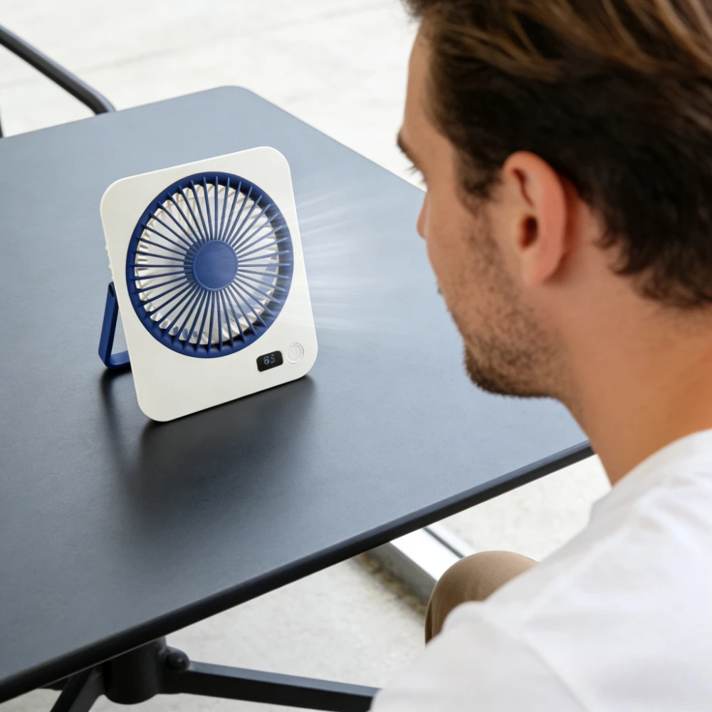 1pc Mini Foldable Desk Fan - USB Rechargeable Ultra-Quiet Personal Cooling Fan with Adjustable 180° Stand, Portable Small Table Fan for Office, Home, Bedroom, Travel, Dormitory 6