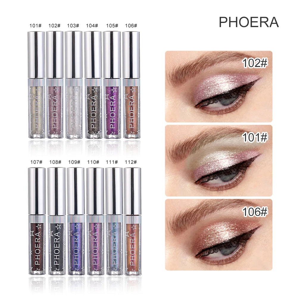 PHOERA Liquid Eyeshadow Pallete Metallic Watery Glitter Eyeshadow Shiny