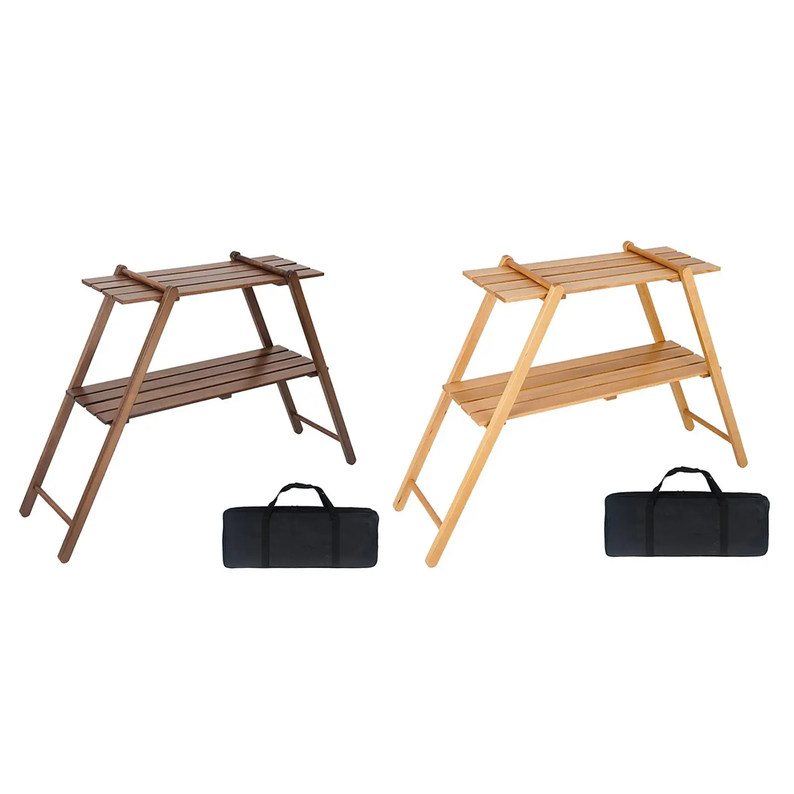 

Storage Shelves Wooden Rack Stand Shelving Unit Plant Holder Picnic Travel