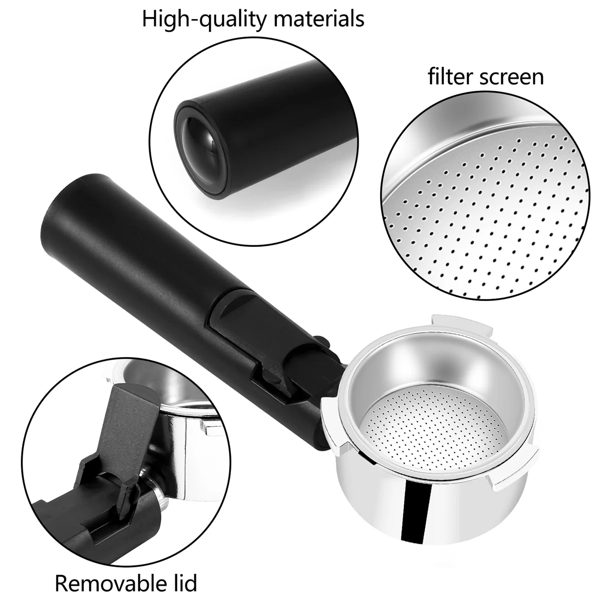 51mm Stainless Steel Bottomless Coffee Portafilter for Professional Coffee Maker Accessory