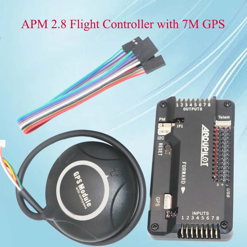 

APM Flight Controller Built-in 7M GPS module with APM 2.8 ArduPilot Mega External Compass for FPV RC Drone Aircraft