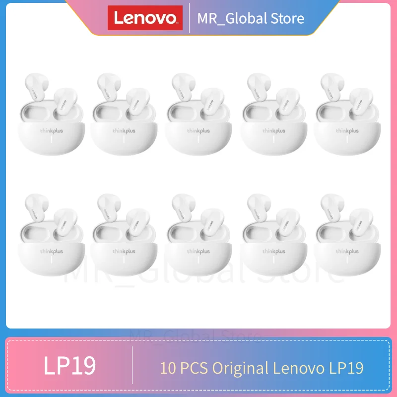 

New Original Lenovo LP19 10PCS Bluetooth 5.1 Earphones TWS Sports Headphones Wireless In-Ear Earbuds Dual HD Microphone Headset