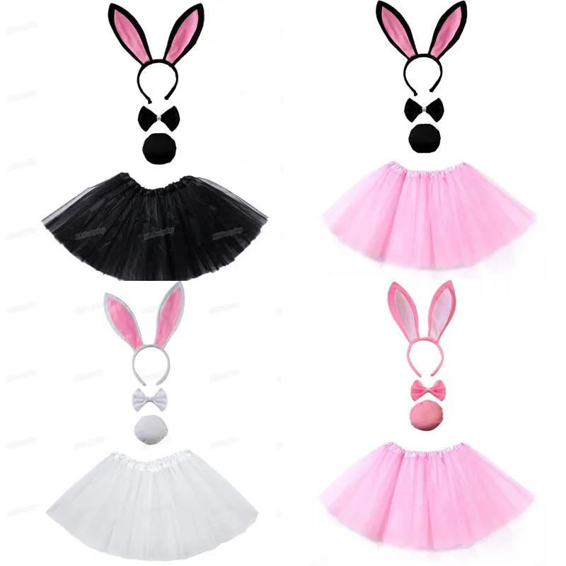 

Women Children Girl Bunny Ear Headband Tutu Set Hen Party Big Rabbit Hairbands Easter Headwear Halloween Costume Cosplay