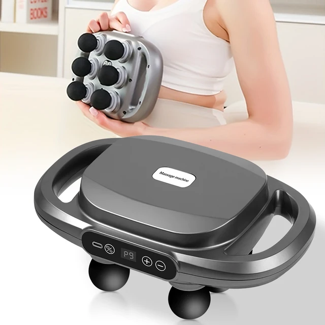 6-head Fascia Gun High Frequency Vibration Body Muscle Relaxer Massage Gun Back Waist Massager Neck Shoulder Thigh masajeador
