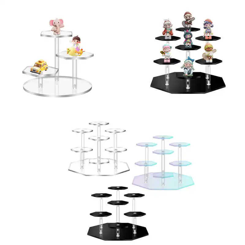 아크릴 디스플레이 랙 스탠드 피규어 쥬얼리 인형 장난감 주최자 스토리지 랙 데스크탑 화장품 향수 컵케익 홀더 선반