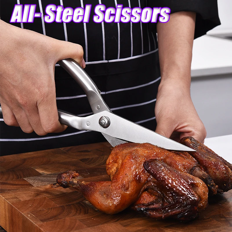 Upgrade Multi-purpose Kitchen Scissors Powerful Chicken Bone Scissors Large Household Food Stainless Kitchen Knife