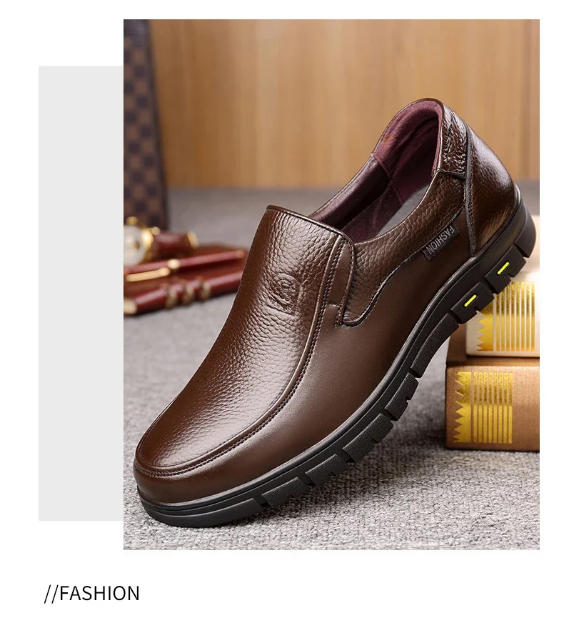 Genuine Leather Casual For Men Handmade Flat Platform Walking Shoes Outdoor Footwear Loafers Breathable Sneakers_vogvips.com
