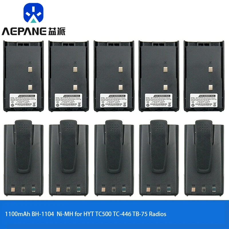 10X 1100Mah Ni-Mh Per Batteria Hyt Tc500 Bh1104 Bh1302 Tc-500 Tc-446 Tb-75 Radio
