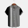Contrast Stripe Print Tops Summer Fashion Men's Short-sleeved Shirts Casual Business Shirts Daily Street Tops Oversized T-shirts 2