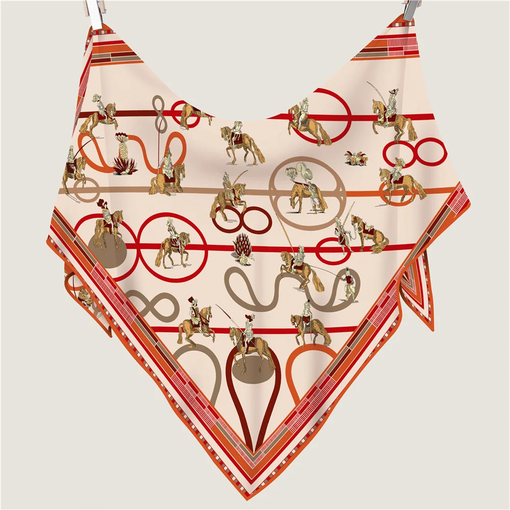 POBING 30% Silk 70% Cashmere Scarf Women Hand Rolled Luxury Print Triangle Scarves Wraps Bandana Big Hijabs Female Foulard – Detail 17
