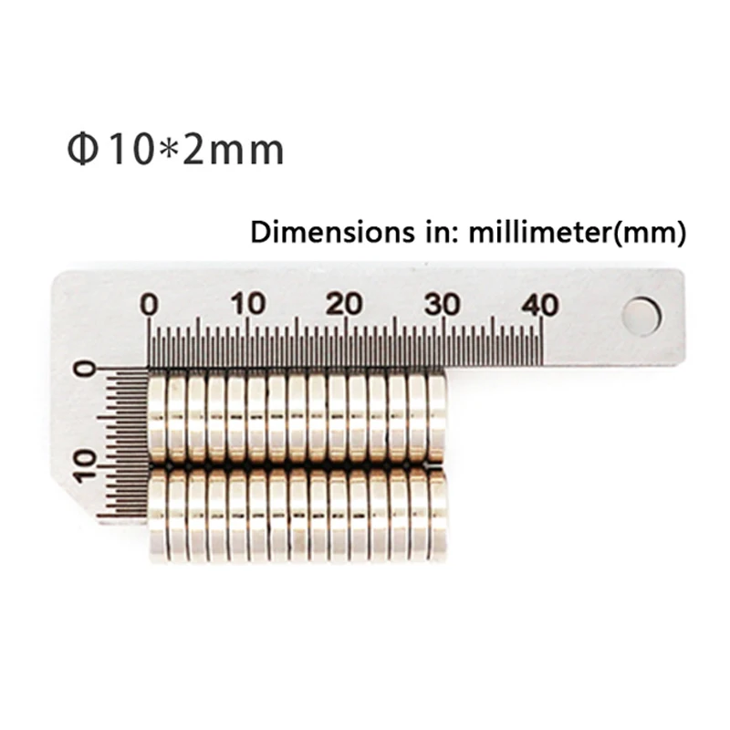 Imanes de disco de neodimio superfuertes, imanes de tierras raras potentes para nevera, Bricolaje, construcción, ciencia, artesanía, 10x2mm, 10 piezas, 10x2MM