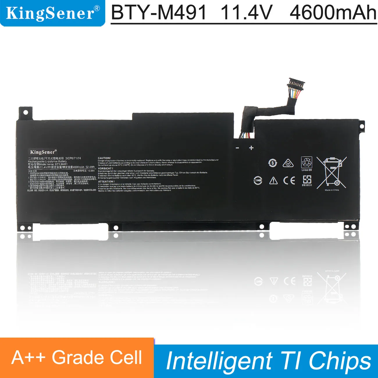 Bateria do Portátil 14.4 wh Msi Moderno 15 A10m014a10ras258 A10rb-041tw A10rd A11m A11sb-059 A4mw Prestige14 Kingsener-bty-m491