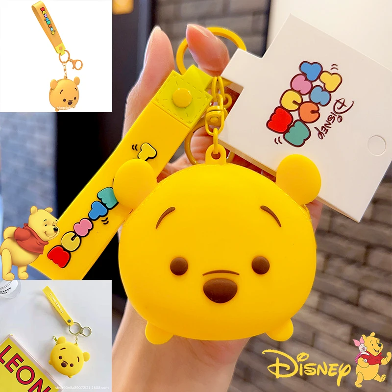 

Disney Winnie The Pooh Keychain Coin Purse Cute Anime Doll Llaveros Cartoon Backpack Llaveros Car Key Chains Pendant Decorate