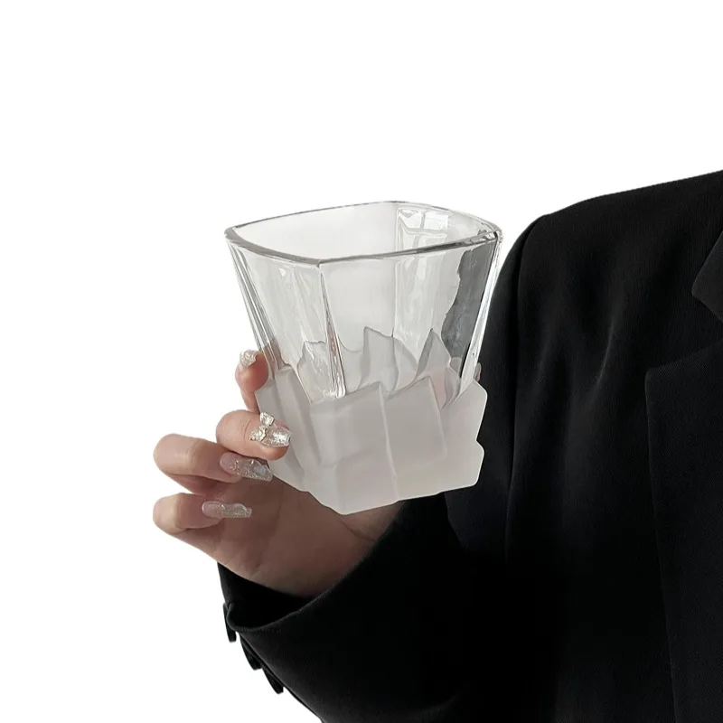Frosted Iceberg Glass Cup, Whiskey Glasses,Engraved Whiskey Glass,Old Fashioned Glasses,Classical Scotch Glass Cups