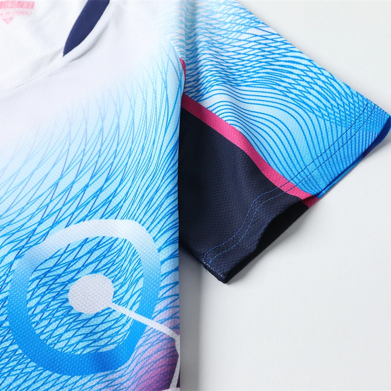 Training Women Shirt Badminton Ping Pong Sports Gym Print Short Sleeves Outdoor Fashion Running Breathable Jerseys Exercise Tee