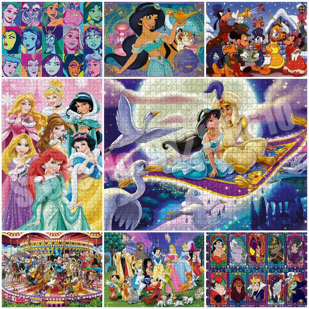 

Disney Princess Puzzles 1000 Pieces Paper Assembling Picture Anime Jigsaw Puzzles Toys for Adults Children Games Educational Toy