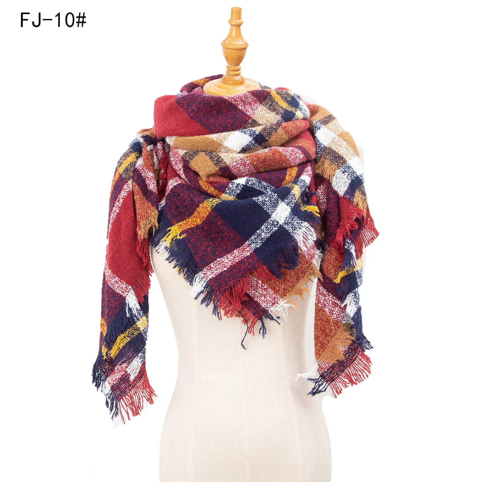 Damen Winterschal Kaschmir Strickschal Plaid Halstuch Dicke Decke Warm Stol Lady Pashmina Bandana Dreieck_voghion.com