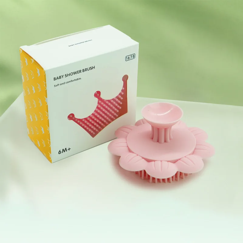 Baby Silicone Shampoo Brush To Remove Hair Dirt Newborn Bath Rub Mud Children's Bath Cotton Baby Brush Soft