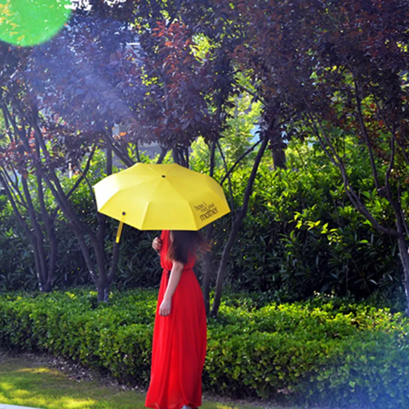 Description Picture 6 of itemTravel Umbrella Foldable Yellow Umbrella How I Met Your Mother Women Folding Umbrellas Lightweight Sun Rain Rain Gear