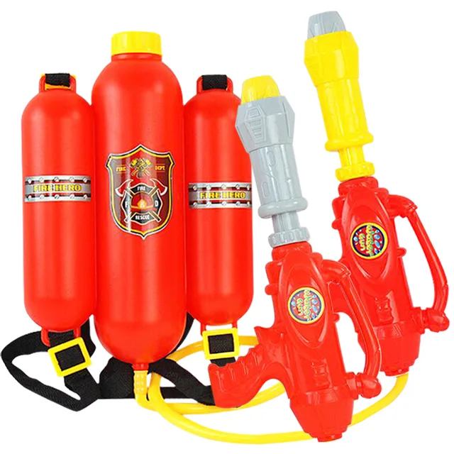 Summer Water Tool 1720ML Large Capacity Fire Extinguisher Shaped Water Gun High Quality Waterproof Kid Backpack Water Gun Toys 5