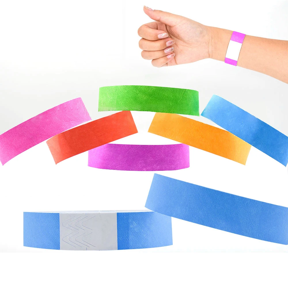 100PCs Paper Wristbands Synthetic Paper Bracelet Meeting Sticky