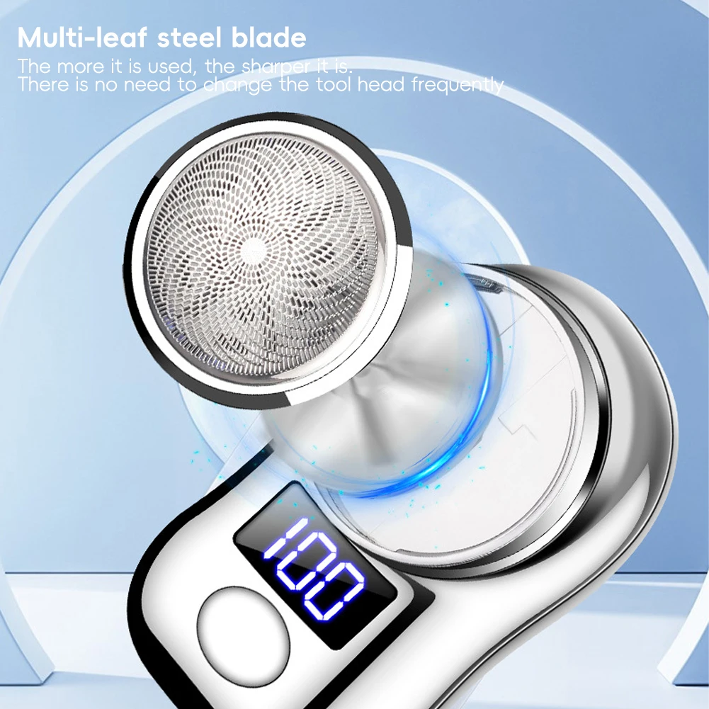 LED 디지털 디스플레이 전기면도기 방수 미니 여행용 전기면도기 USB 남성용 수염 트리머 깔끔한 면도