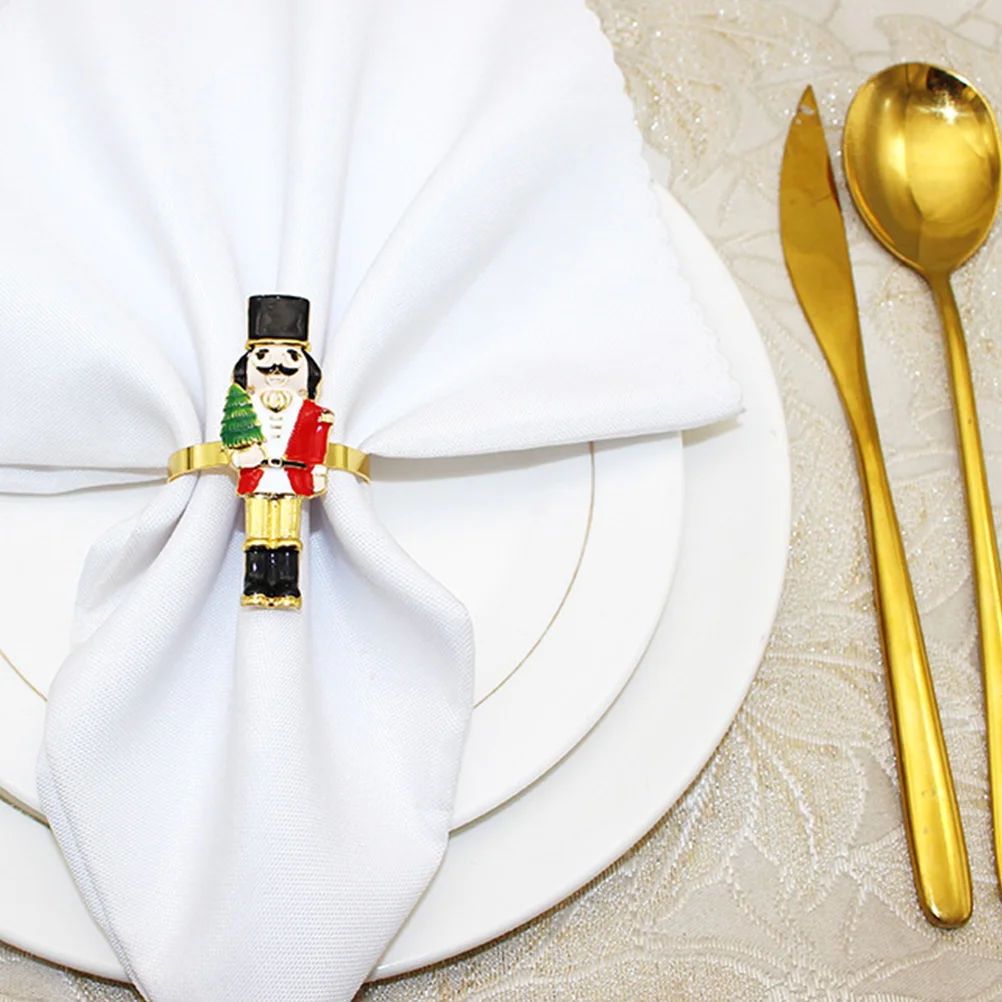

4 Pcs Decoración Napkin Buckle Ring Wedding Ceremony Decorations Dining Table for Hotel Alloy Thanksgiving