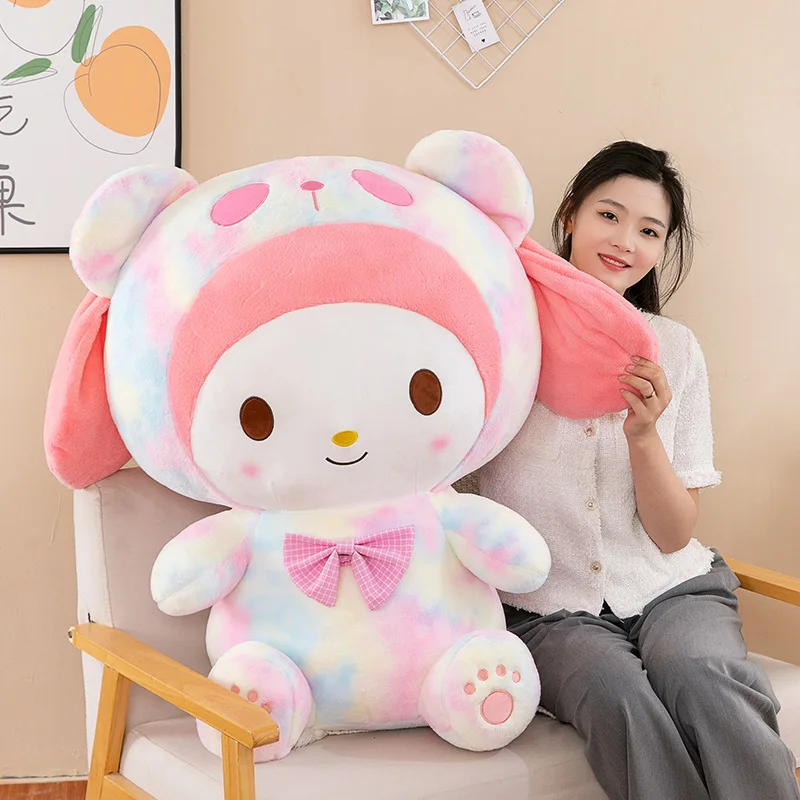 MINISO Hello Kitty plush toy doll big-eared dog Yugui dog Kuromi Melody doll pillow birthday gift for girlfriend children 5