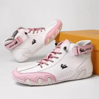 أحذية رجالية بدون كعب ذات علامة تجارية عصرية، أحذية مشي كاجوال ناعمة قابلة للتنفس، أحذية قيادة مريحة من الجلد ذات قاع مسطح 2