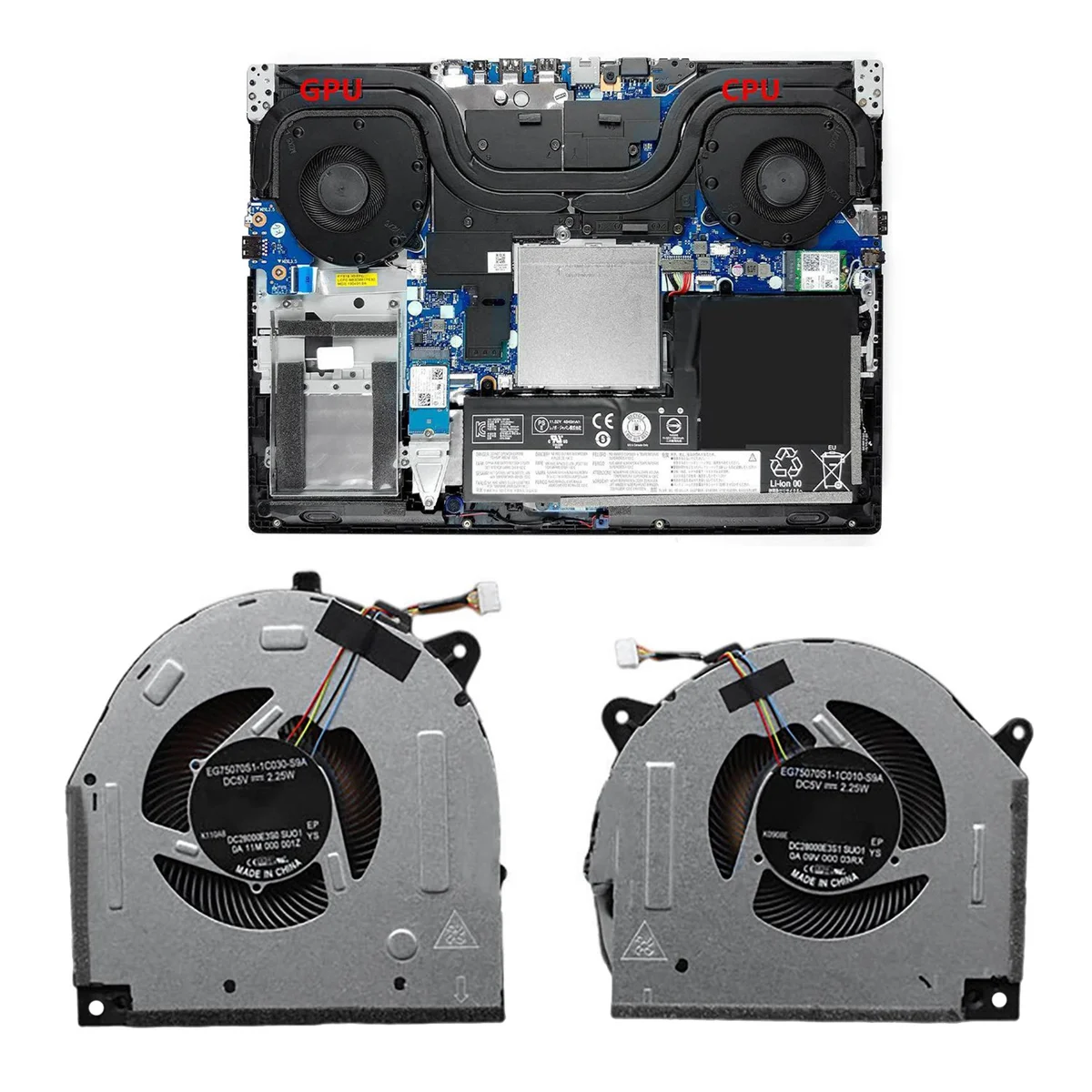 Laptop CPU GPU Cooling Fan for Legion Y7000- Y540-15IRH 5F10S13886 DC28000E3F1