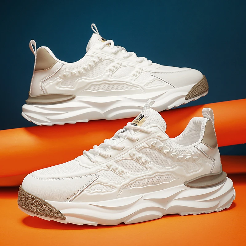 

Fashion All-match Sports Shoes Thick Sole Soft Elastic Comfortable Breathable Sneakers Mixed Color Non-slip Men's Casual Shoes