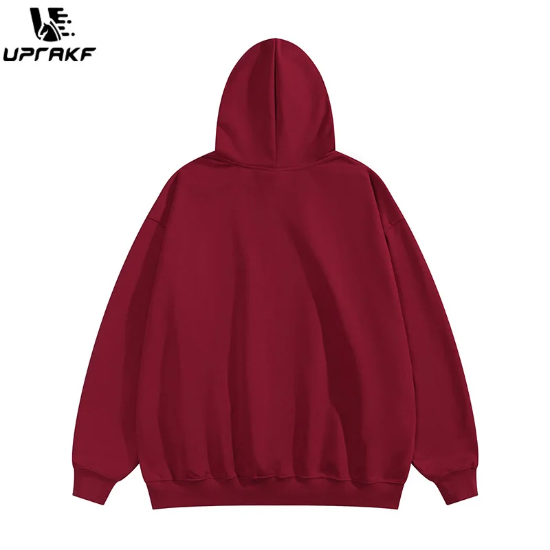 UPRAKF Big Letter Print Streetwear Hoodie Oversize Long Sleeve Hip Hop Autumn Fashion Pullover Casual Harajuku Tops