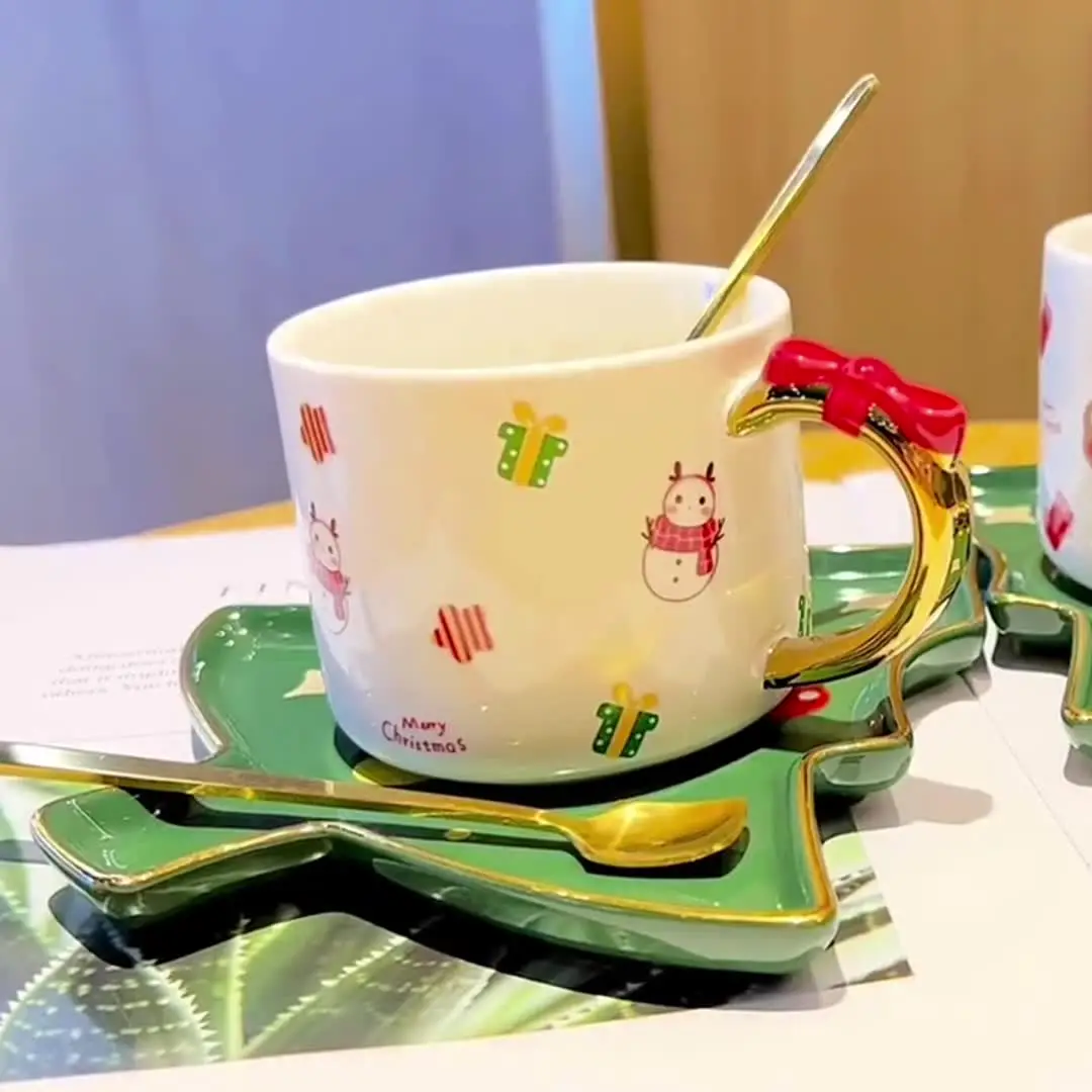 Tazza caffè decorazioni albero Natale vetro soffiato | vendita online su