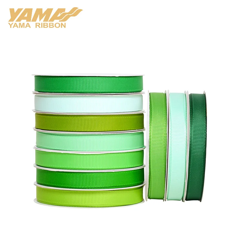 YAMA 6 9 13 16 19 22 mm Grosgrain Ribbon 100yards/lot Light Dark Green for Diy Dress Packing Wedding Decoration ribbon decoration,ribbon supplies,grosgrain ribbon,wrapping ribbon,sewing ribbon
