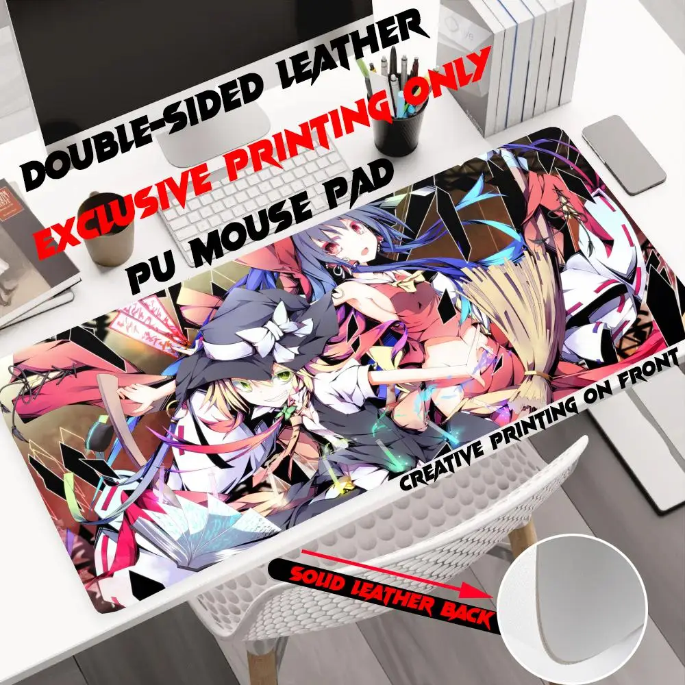 

Mouse Pad Large Size Office Desk Protector Mat PU Leather Waterproof Hot Fashion Touhou Cute Reimu Hakurei Mouse Pad Desktop