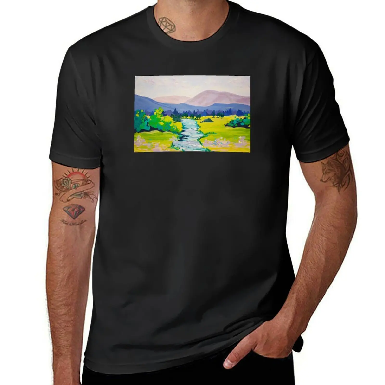 

Happy little river T-Shirt tops plain t shirts for men