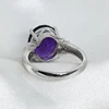 MeiBaPJ Natural Amethyst Gemstone Fashion Ellipse Simple Ring for Women Real 925 Sterling Silver Fine Charm Jewelry 3
