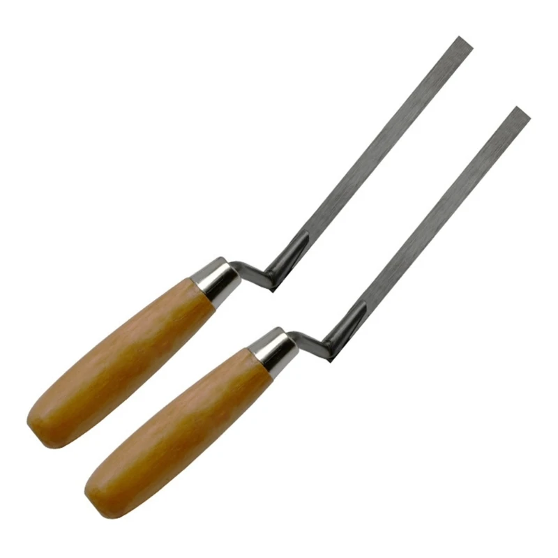 2Pcs Pointing Trowel Brick Jointer Narrow Finger Pointing Trowel Set Stainless Steel Tool with Handle