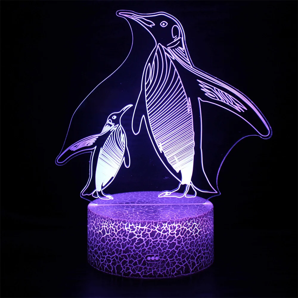 

Ночник детский Nighdn, искусственная кожа, 3D иллюзия, USB настольная лампа, животное, пингвин, подарок для детей, детская кроватка, ночник для сна, акриловый