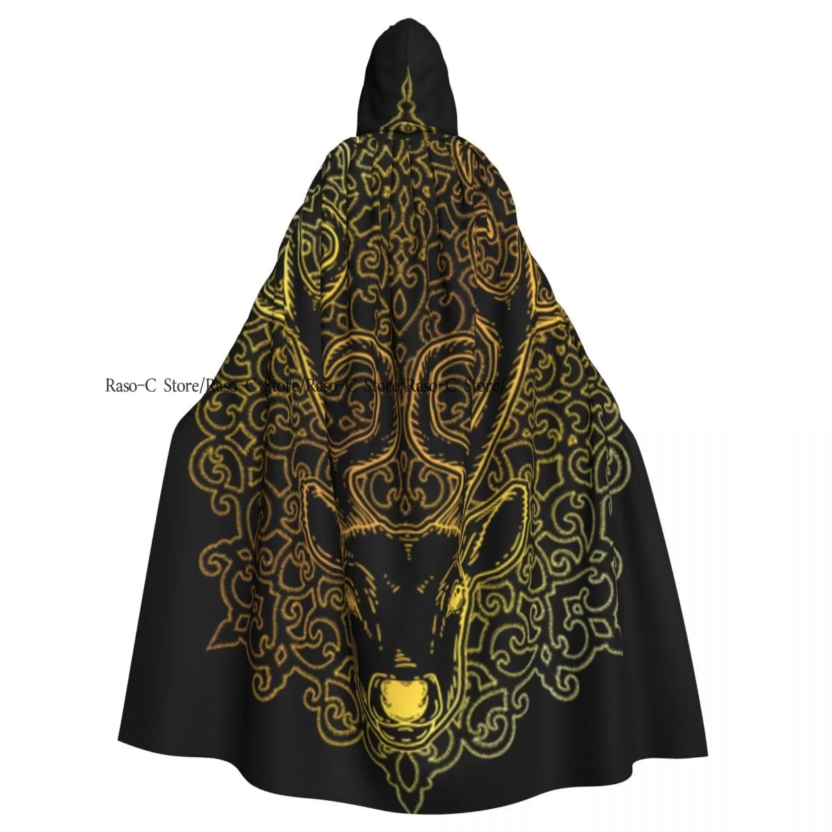 

Adult Cloak Cape Hooded Tribal Deer Head Medieval Costume Witch Wicca Vampire Elf Purim Carnival Party