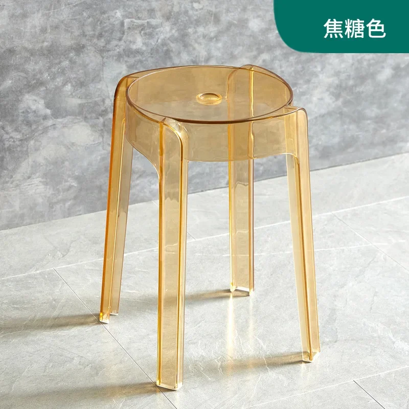 

HH431 spare thick transparent windmill high bench stool household stack plastic stool Modern minimalist restaurant