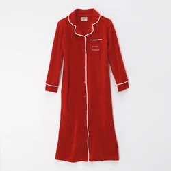 Cozy Black and Red Ribbed Velour Family Pajamas - 16 (Red robe)