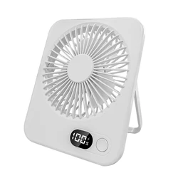 Compact & Versatile USB Rechargeable Fan - Portable, Foldable, and Handheld (White)