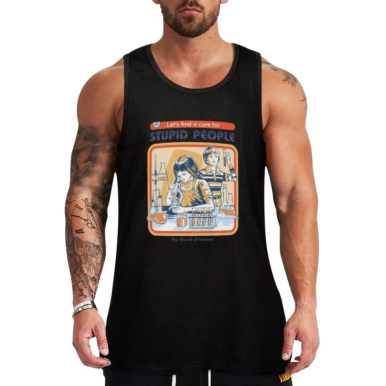 

New A Cure For Stupid People Tank Top Men's t shirt singlets for men Men's clothing