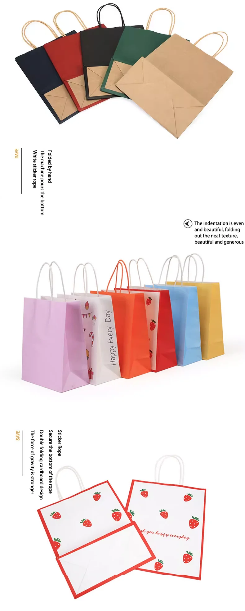 Customized kraft paper bag hand gift bag store packaging bag hand bag environmentally friendly paper bag printing logo 3 S967c4b0c83854c7f92fec58fdf07bda7J