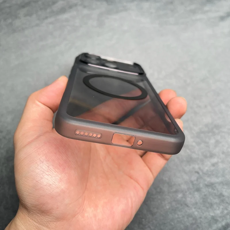 Shockproof Transparent Silicone Magnetic Case with Lens Film Cover