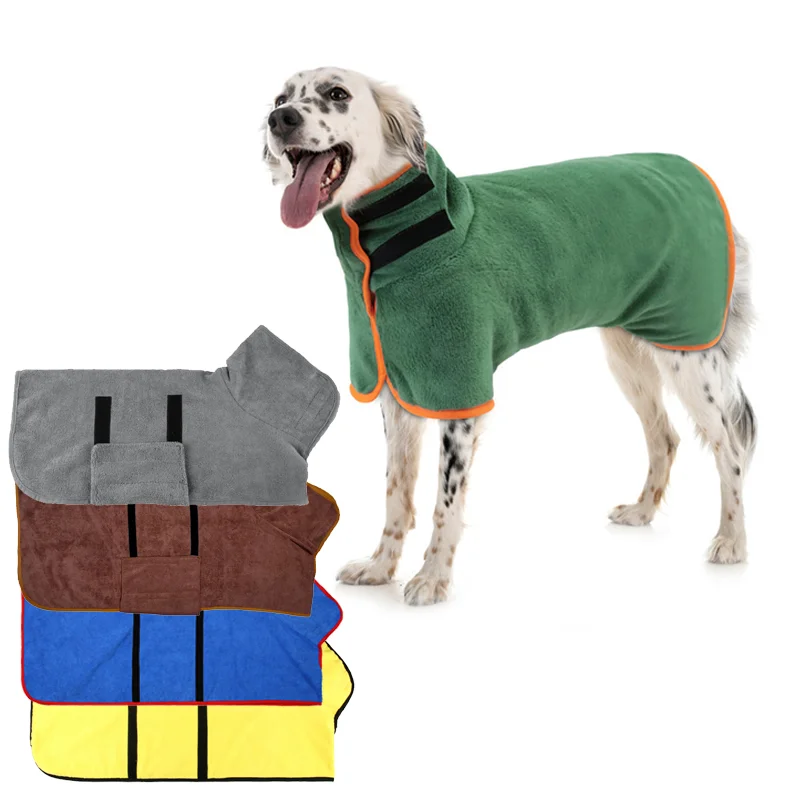 

Dog Bathrobe Pet Drying Coat Clothes Microfiber Absorbent Beach Towel for Large Medium Small Dogs Cats Fast Dry Dog Accessories
